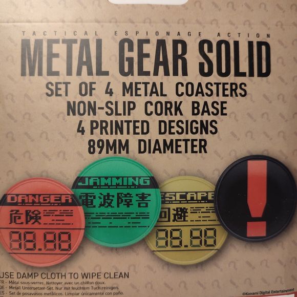 Metal Gear Solid Coasters Set of 4 Official Konami Collectible Drinkware Holders - Picture 1 of 2